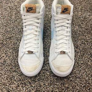 Nike Blazer Mid '77 Indigo High Top White Sneaker Shoes Mens Size 9 CI1166-100